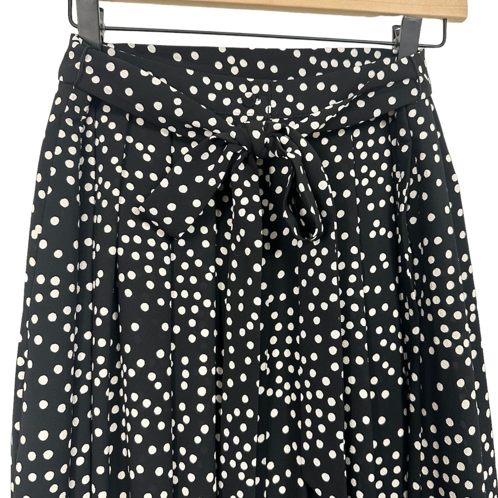 Talbots Dot Button Front Midi Skirt Size 10 Tie Waist Classic Office Career - Picture 3 of 8